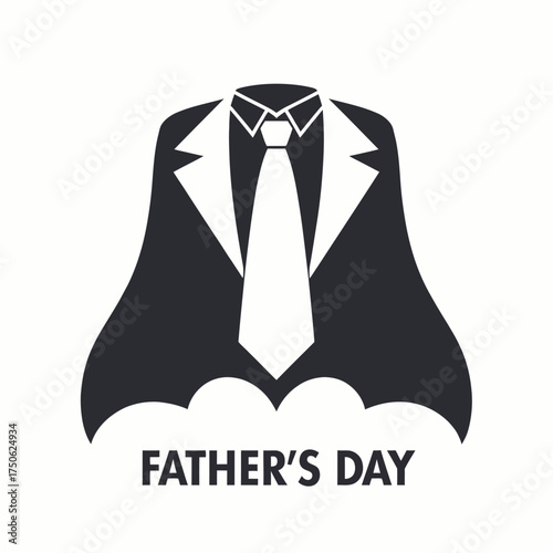 Artistic Illustration of a Formal Suit with Batman Cape Symbol Celebrating Fathers and Heroes