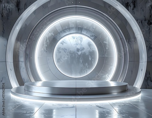 Spinning metal sphere in space blending Earth Moon and washing machine elements