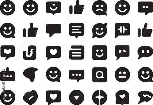Social media icons for online communication and user engagement