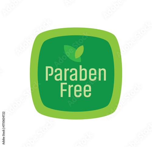 paraben free sign on white background	