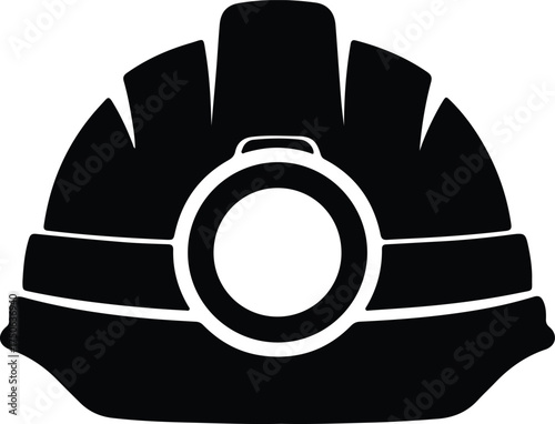 Vector silhouette hard hat miner construction safety equipment illustration