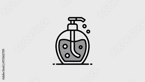 Minimalist hand sanitizer bottle icon representing hygiene and health awareness for various creative and informational projects