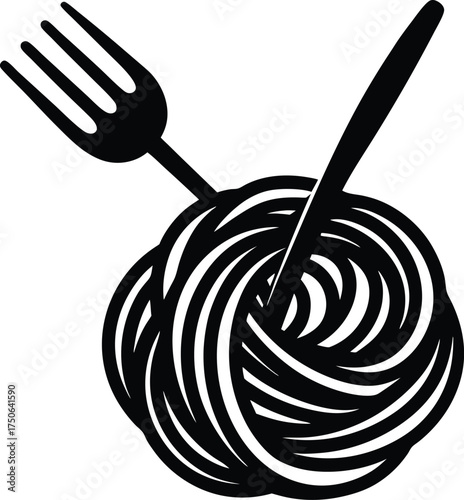 Silhouette of a lone tree under a crescent moon and starry sky at night isolated on transparent background