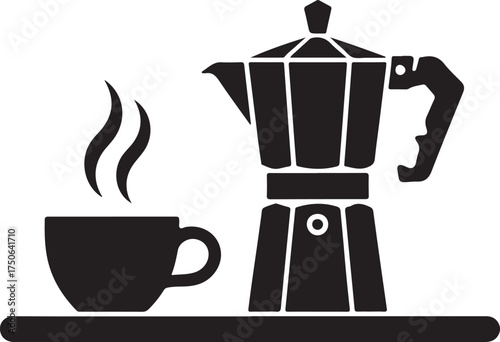Coffee Pot and Cup - Morning Brew Silhouette