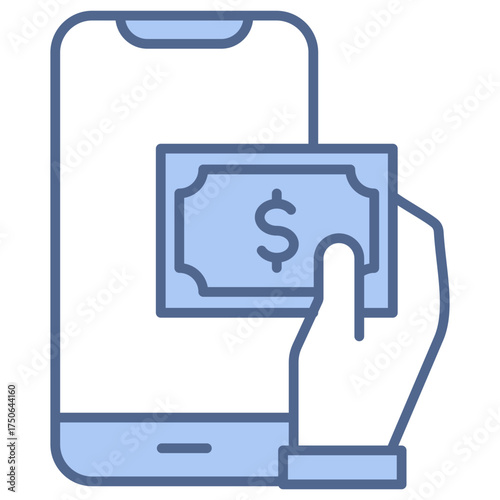 Digital Cash Blue Icon