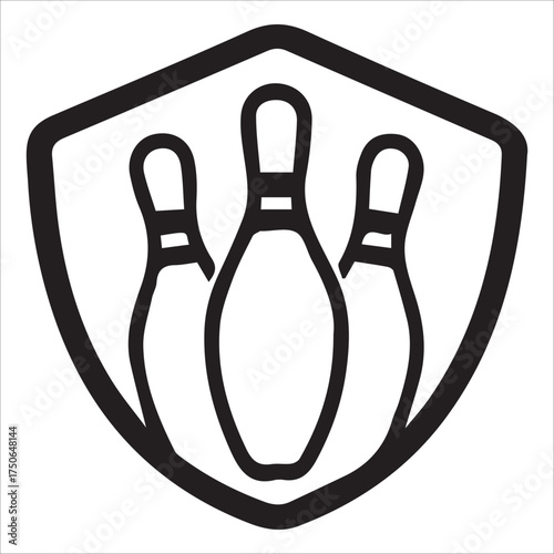 Crowned Bowling Trophy Emblem Design