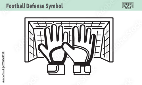 Goalkeeper Gloves with Goalpost Icon – Football Defense Symbol