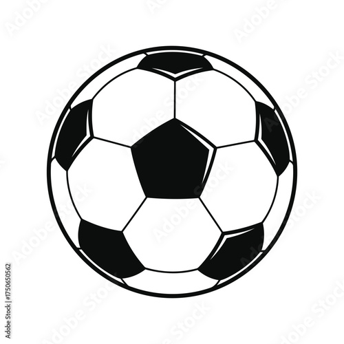 Classic soccer ball icon sport competition game equipment football design vector