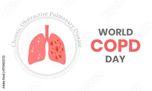 World COPD Day Awareness Banner | Lung Health & Respiratory Care Vector Illustration