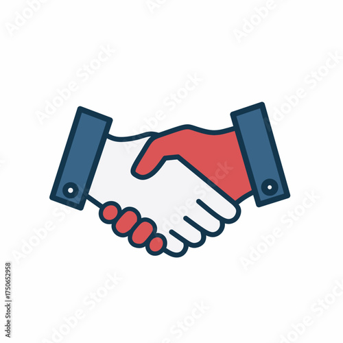 Handshake icon symbol of agreement partnership and business deal
