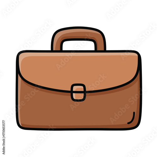Brown Briefcase Icon - Business Travel, Work, Documents, Professional Bag