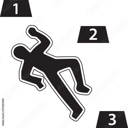 Crime Scene Investigation with Chalk Outline