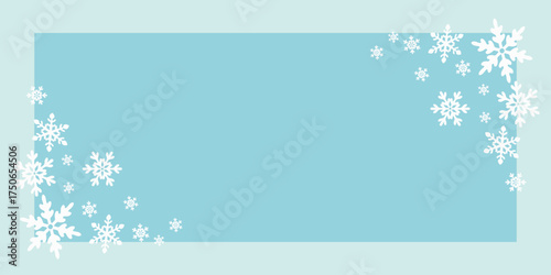 Hand drawn Snow Corner Panel, Rectangular Snow Border, Frost Corner Frame