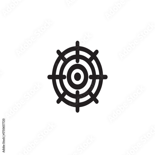 "Minimalist Target Destination Silhouette Icon for Goal and Navigation Concept"