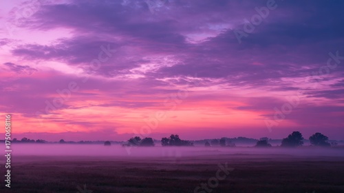 Peaceful landscape sunset