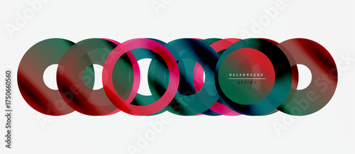 Abstract circles overlap, creating vibrant color gradients. Modern design element for backgrounds, banners, presentations. Minimalist aesthetic.