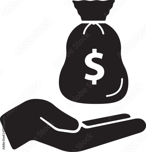 Vector icon representing income and financial aid