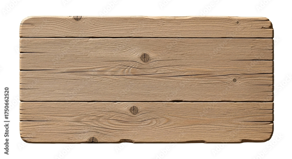 Obraz premium Rustic wooden sign with natural wood grain texture perfect for branding, signage, and design projects with space for text