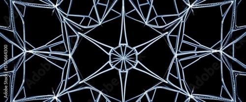 Intricate black geometric pattern, stark white lines forming abstract shapes,  geometric art,  intricate