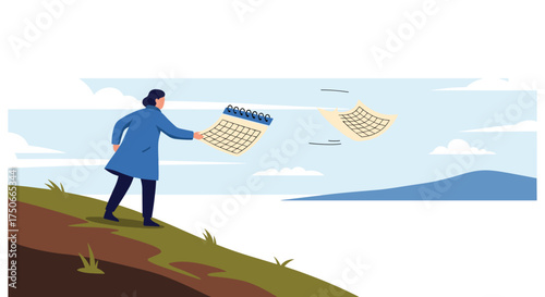 A Person Discards Old Calendar Pages Letting Go Of The Past To Embrace New Beginnings