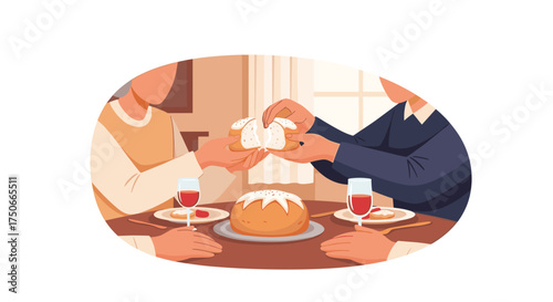 A Shared Loaf Symbolizes Community And Shared Meals Together Forever