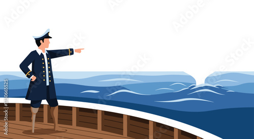 Captain Leads Expedition on Ship Towards Whale Spout Horizon