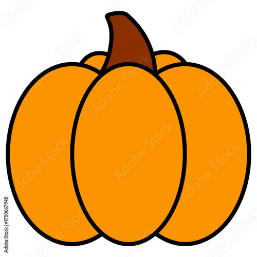Orange Pumpkin Hand Drawn Illustration 