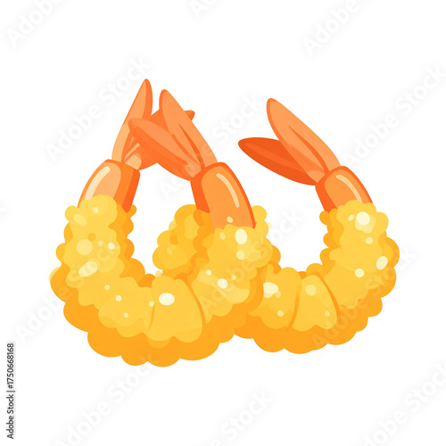 Shrimp Tempura Icon Isolated on White Background