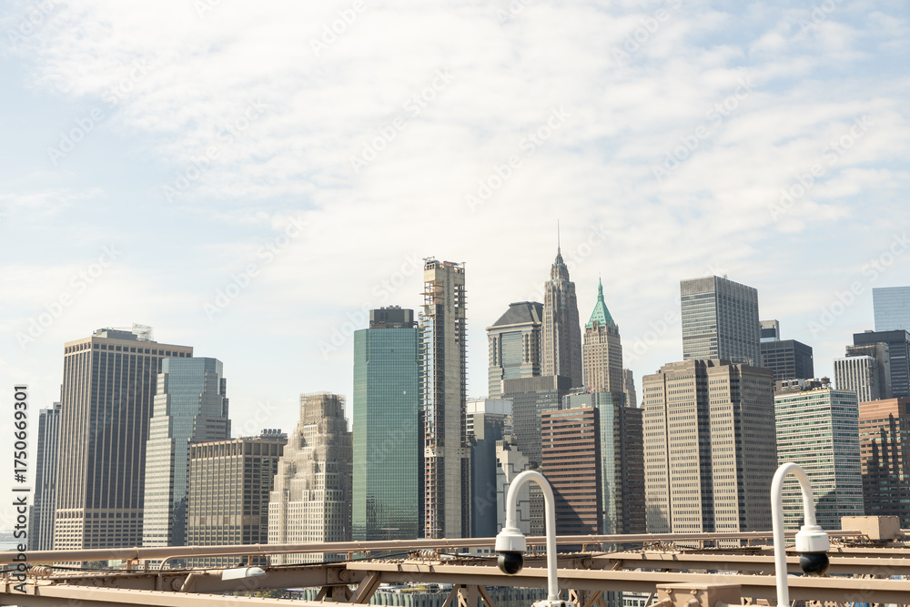 Fototapeta premium View of Manhattan from Brooklyn bridge, New York city, USA.