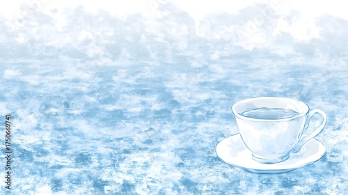 Sipping serenity cozy tea moment in a tranquil setting aerial view of calm environment