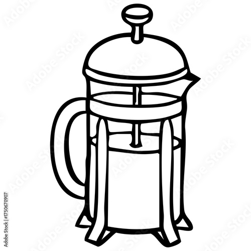 French Press Coffee Vector Illustration