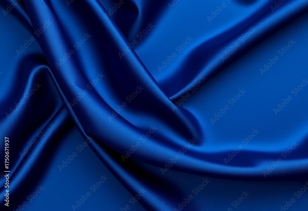 Fototapeta premium Deep midnight blue silk fabric, luxurious drape and subtle sheen, silk, dark blue