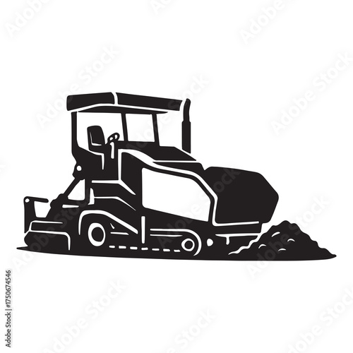 Bulldozer Construction Machine Silhouette Icon
