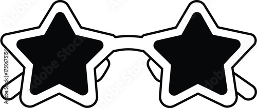 Fun star shaped sunglasses vector illustration scalable graphic eps file