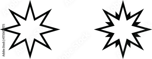Two stylized starburst vector graphics for explosions and shine effects scalable eps icon
