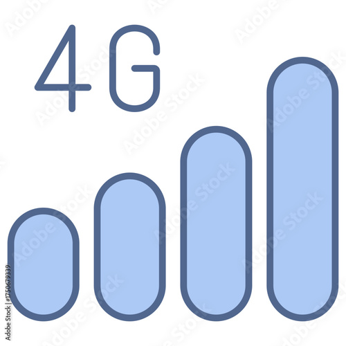Signal Strenght Blue Icon