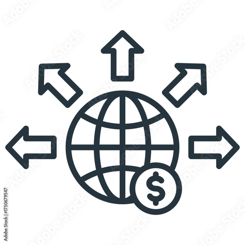 Free Download World Financial Outline Icon - GFXLoad