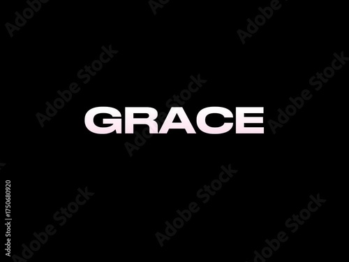GRACE red background 4k text motion video 