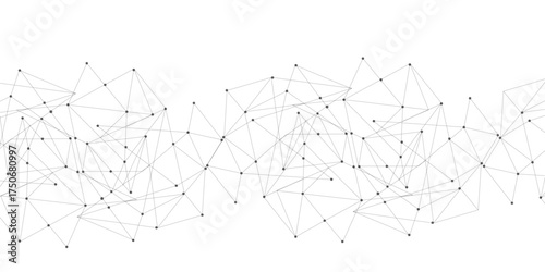 Technology abstract white digital background of connected dot with black line .many squares and rectangle shapes .Internet connection network high digital technology with connecting points and