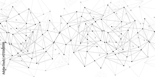 Technology abstract white digital background of connected dot with black line .many squares and rectangle shapes .Internet connection network high digital technology with connecting points and