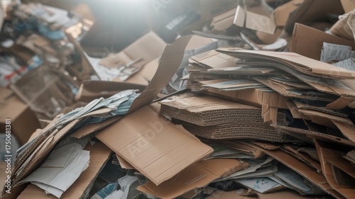 Cardboard Clutter: A Close-Up of Paper Waste