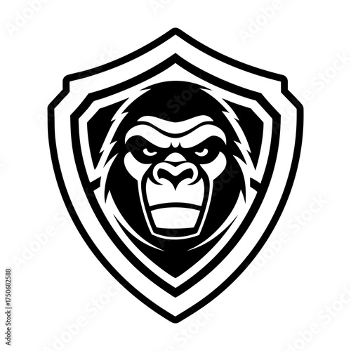 A filled style con showing a gorilla head