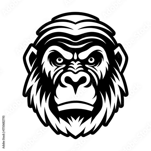 A filled style con showing a gorilla head