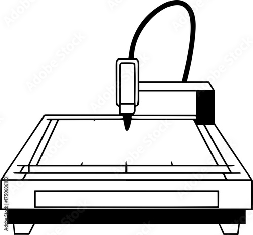 Vector illustration of an office printer and electric plug icon symbol for business equipment design