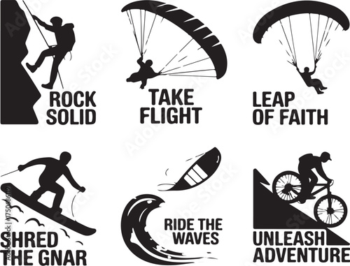 Extreme sports icons inspire adventure and bold action
