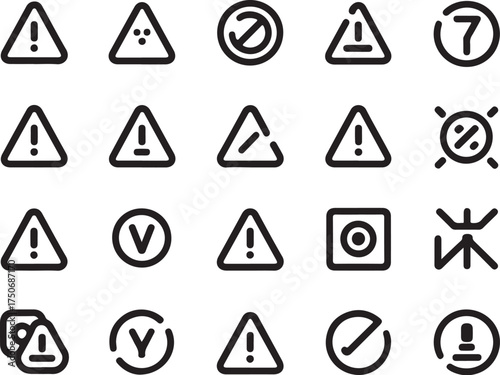 Essential alert icons for modern design and warnings