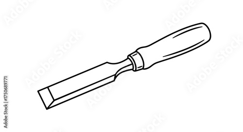 A flat woodworking chisel is a hand tool with a sharpened bevel on its end used for carving cutting or paring away hard materials like wood.