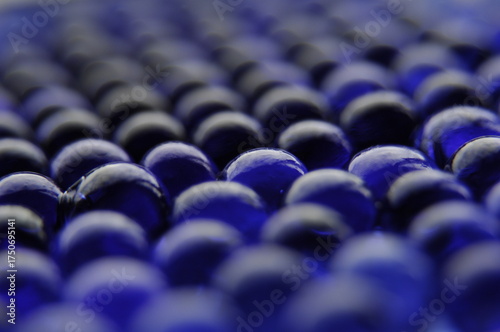 Blue ball texture in macro. Diagonal distribution.
