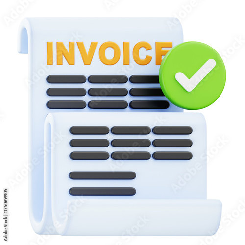 3d icon invoice