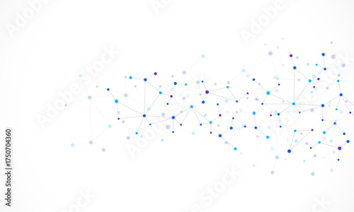 Molecular structure and genetic engineering, molecules DNA, neural network, scientific research. Abstract background for innovation technology, science, healthcare, and medicine
